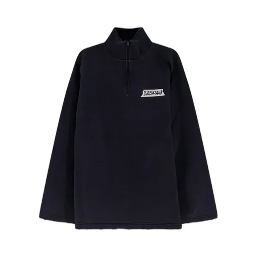Logo Printed Quater-Zip Sweater