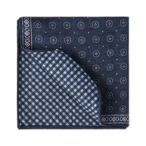Geometric-Patterned Silk Pocket Square