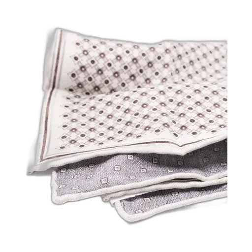 Geometric-Pattern Silk Pocket Square