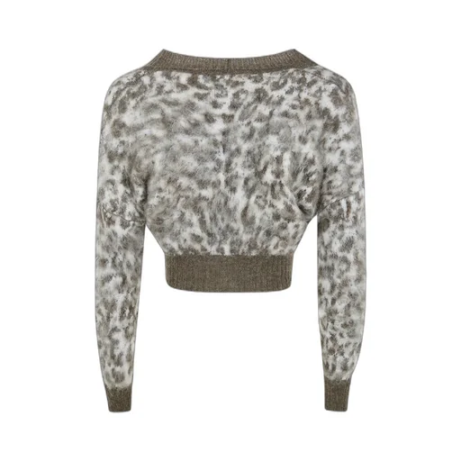 D.Exterior Animal Print Cropped Cardigan
