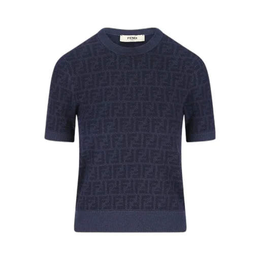 Fendi Ff Jacquard Short Sleeved Crewneck Jumper