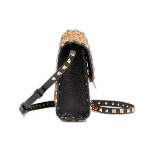 Valentino Garavani Rockstud Small Shoulder Bag In Pony-Effect Calfskin With Animal Print