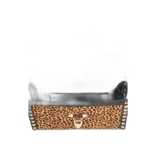 Valentino Garavani Rockstud Small Shoulder Bag In Pony-Effect Calfskin With Animal Print