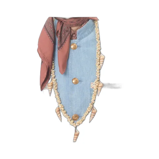 Valentino Denim Safari Jacket With Printed Edges