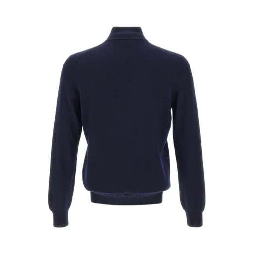 Long-Sleeved, Zippered, Stand-Collar Sweater