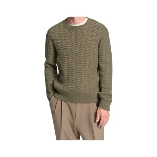 H-Hitalo Herringbone Round-Neck Sweater