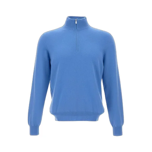 Long-Sleeved Stand-Collar Zippered Sweater