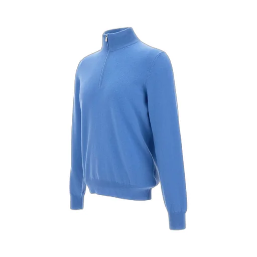 Long-Sleeved Stand-Collar Zippered Sweater