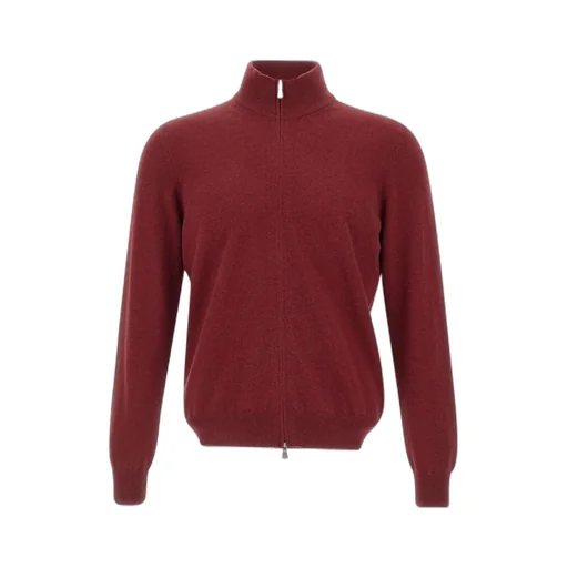 Long-Sleeved, Zippered, Stand-Collar Sweater