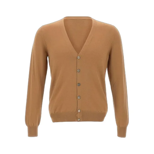 Long-Sleeved Button-Up V-Neck Cardigan