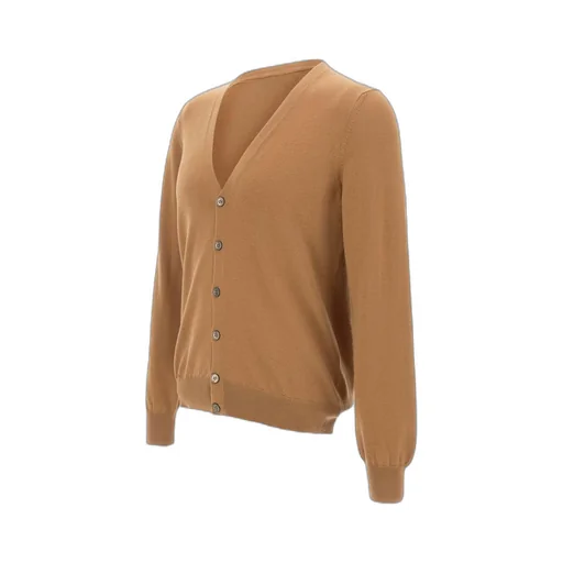 Long-Sleeved Button-Up V-Neck Cardigan