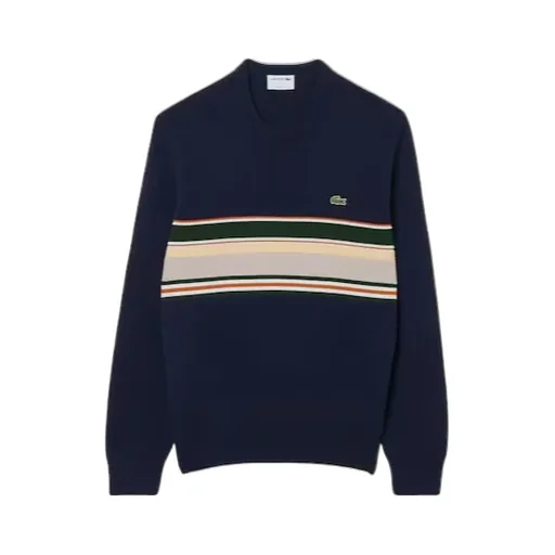 Textured-Stripes Logo-Embroidered Sweater