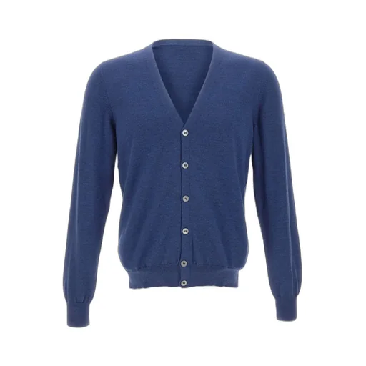 Long-Sleeved V-Neck Button-Up Cardigan