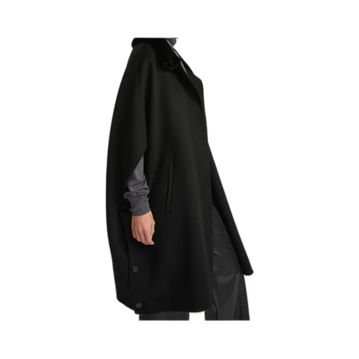 Cashmere-Blend Cape With Removable Mink Fur Collar