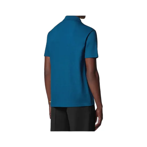 Versace Zip Detail Cotton Polo Shirt