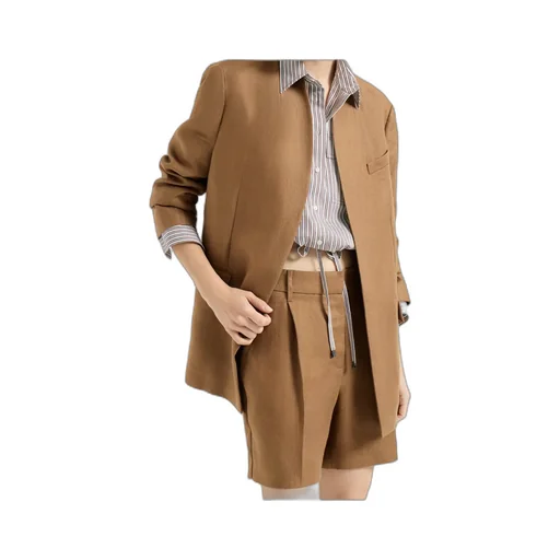 Monili-Detail Linen Jacket