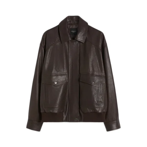 Long-Sleeved Leather Jacket