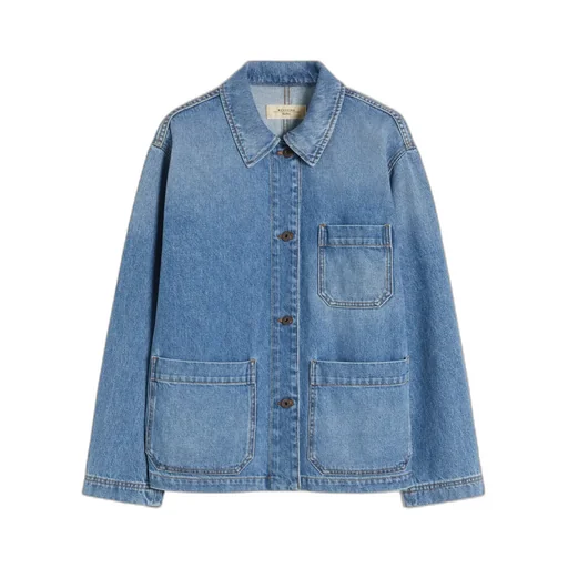 Long-Sleeved Denim Shirt Jacket