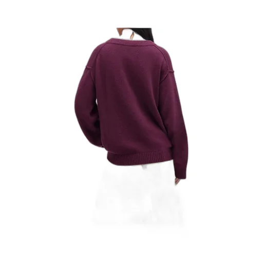 Wool Blend V-Neck Pullover Sweater