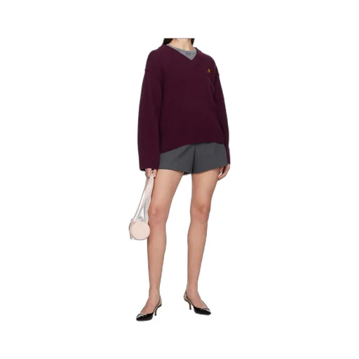 Wool Blend V-Neck Pullover Sweater