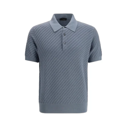 Brioni Woven Pattern Knitted Polo Shirt