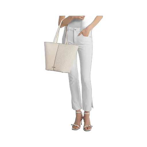 Flora Large Signature Logo And Leather Tote Bag