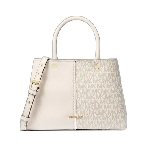 Flora Medium Signature Logo And Leather Satchel