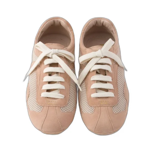 Prada Mesh-Panelled Lace-Up Sneakers