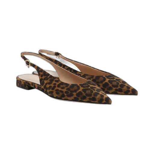 Leopard-Print Pointed Sandals