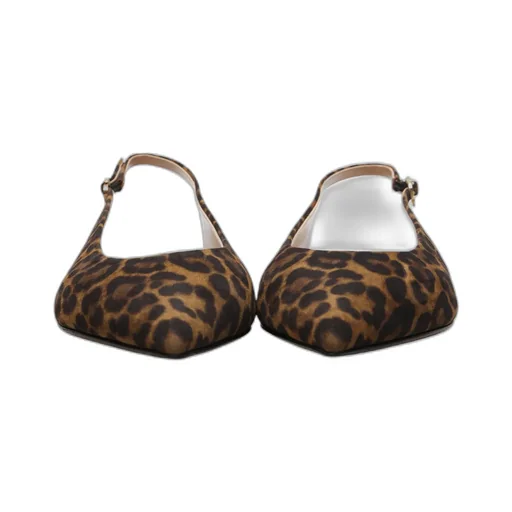 Leopard-Print Pointed Sandals