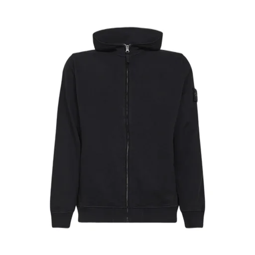 Stone Island Logo Patch Zip-Up Hoodie