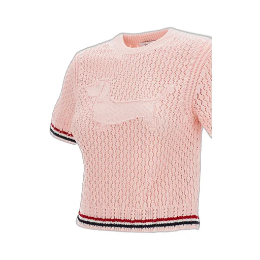 Thom Browne Hector Pointelle Knitted T-Shirt
