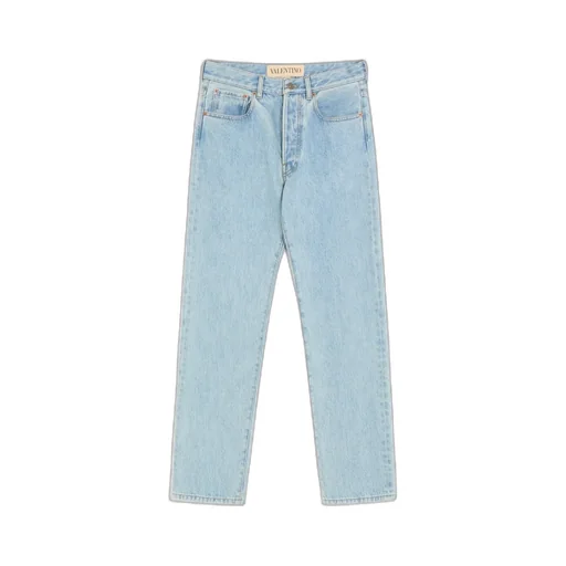 Valentino	Logo Patch Straight Leg Jeans