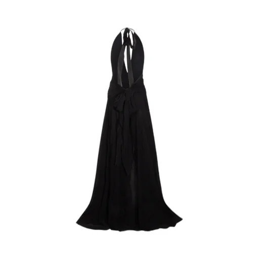 Blumarine V-Neck Open-Back Dress