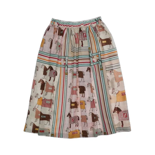 Fendi Kids Horse Print Skirt