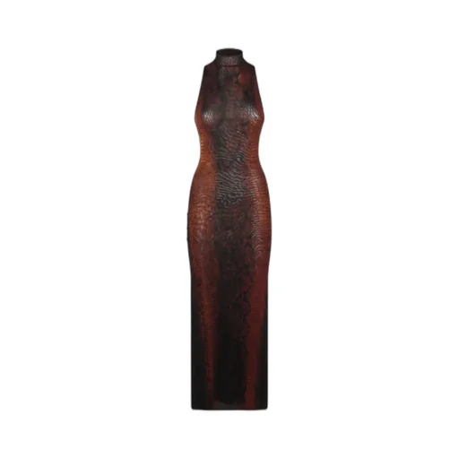 High-Neck Sleeveless Dress
