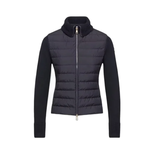 Moncler Quilted Panel Zip Cardigan