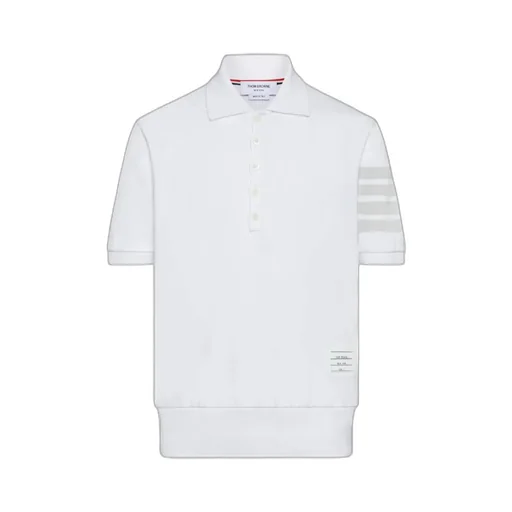 Thom Browne Ottoman 4-Bar Logo Patch Polo Shirt