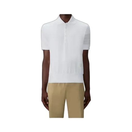 Thom Browne Ottoman 4-Bar Logo Patch Polo Shirt