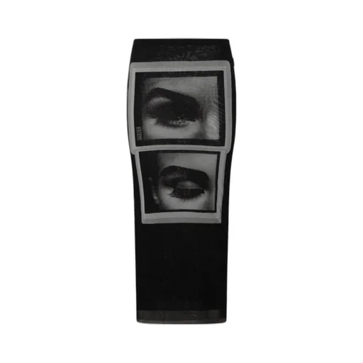 Printed Color-Blocked Midi Skirt
