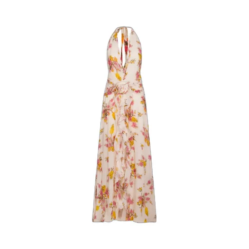 Blumarine Pattern-Printed Open-Back Dress