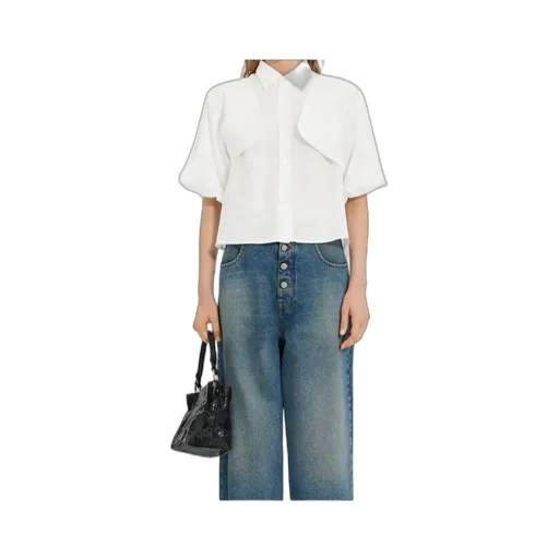 Mm6 Maison Margiela Jacquard Convertible Shirt
