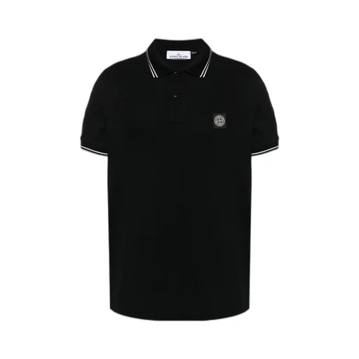 Stone Island Logo Patch Short-Sleeve Polo Shirt