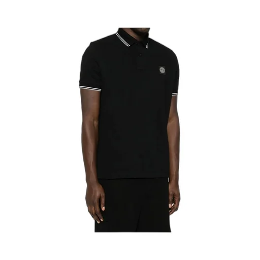 Stone Island Logo Patch Short-Sleeve Polo Shirt