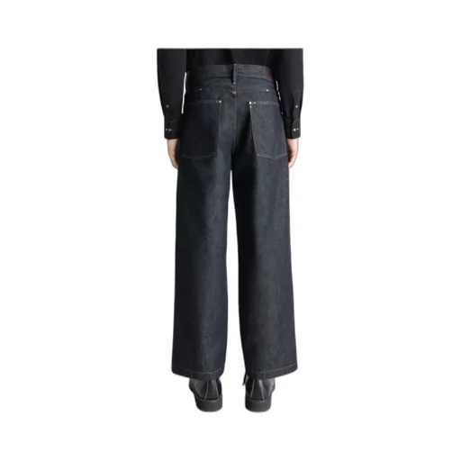 Wide Pant With Studs In Denim