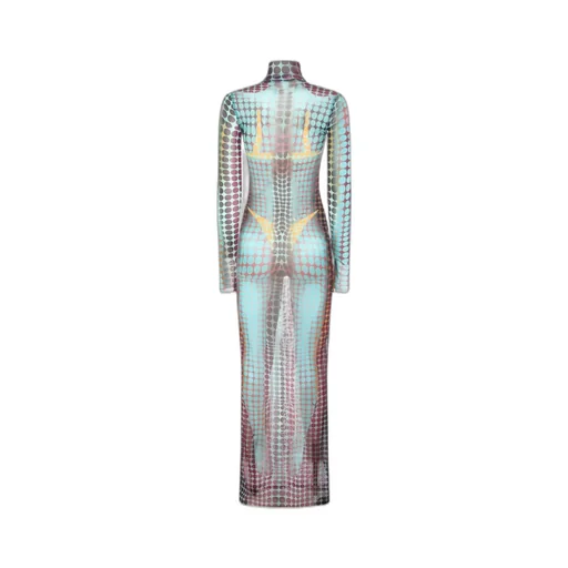 Printed Long-Sleeved Dress
