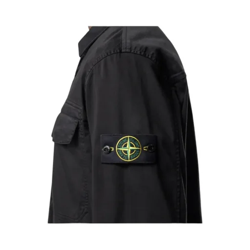 Stone Island Logo Patch Zipped Shirt Jacket