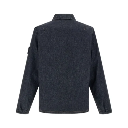 Stone Island Logo Patch Denim Shirt