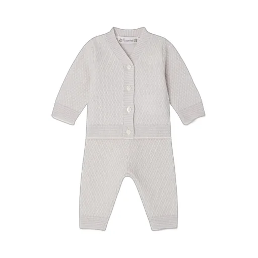 Jahiel V-Neck Set With Fancy Cashmere Knit