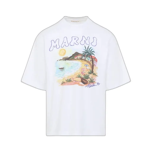 Marni Coastal-Scene Crewneck T-Shirt